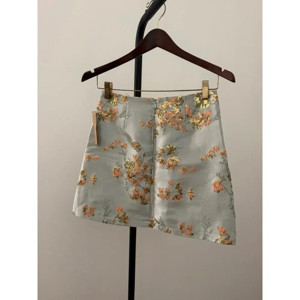 New few Moda Kourt Aurea skirt set floral brocade sz 2